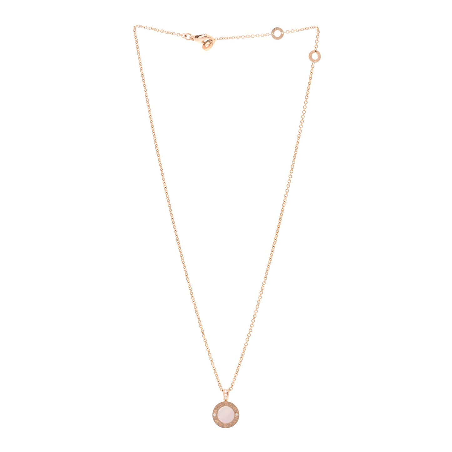 18K Rose Gold Diamond Mother of Pearl Carnelian BVLGARI BVLGARI Pendant Necklace