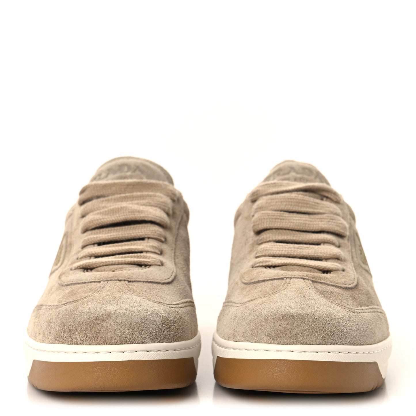 Suede Triangle Womens Low Top Sneakers 38.5 Beige