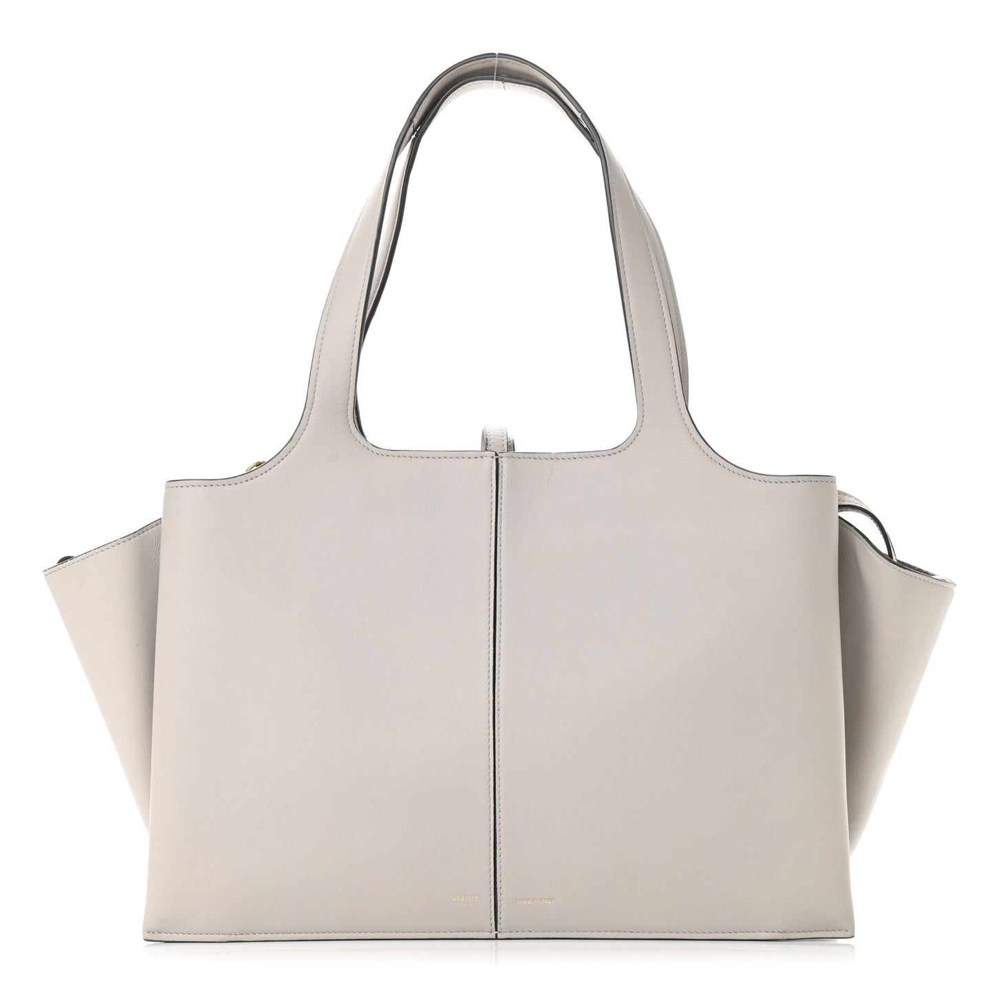 Calfskin Medium Tri-Fold Bag Pearl Grey