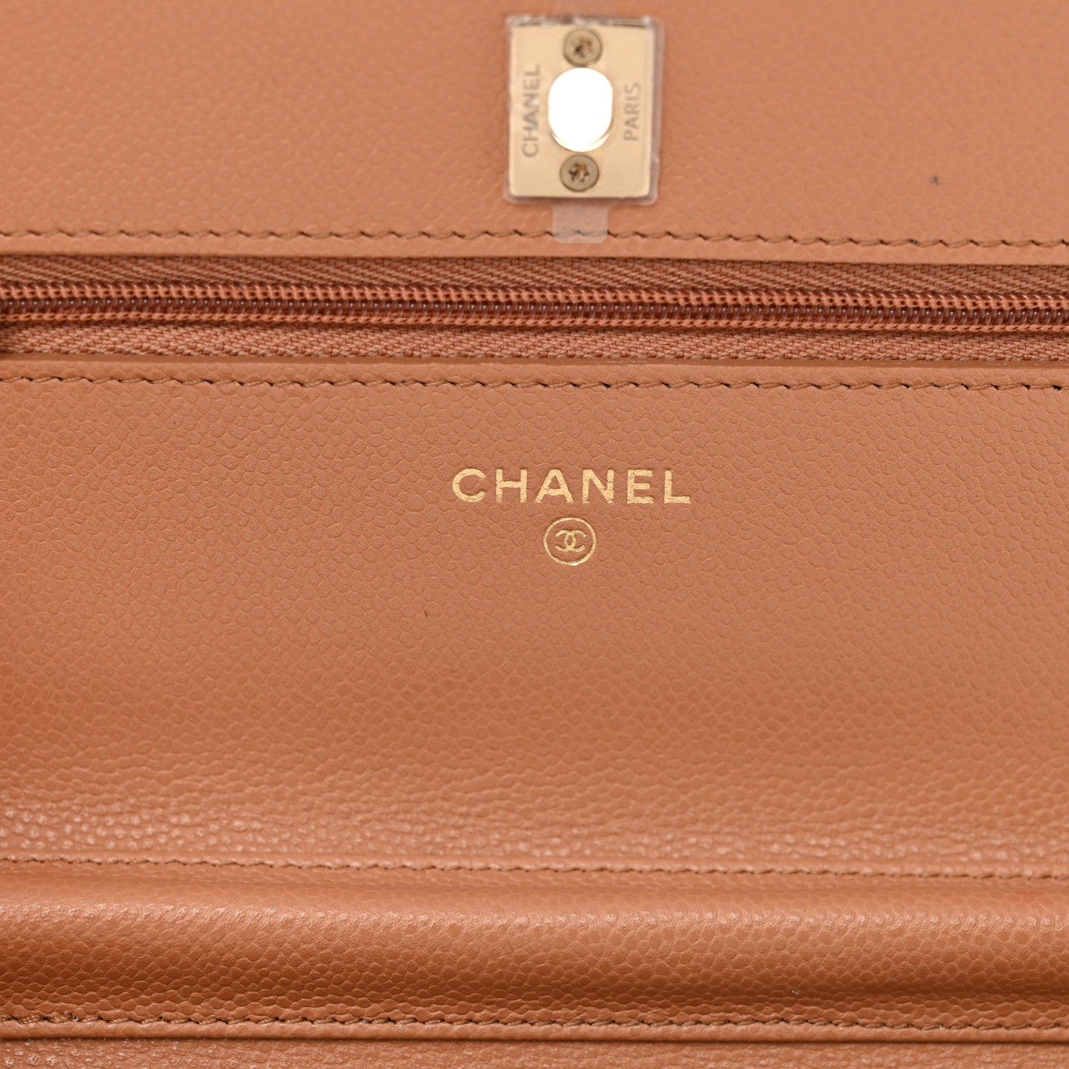 Chanel Caviar Quilted CC Turnlock Wallet On Chain WOC Brown 6 of 12