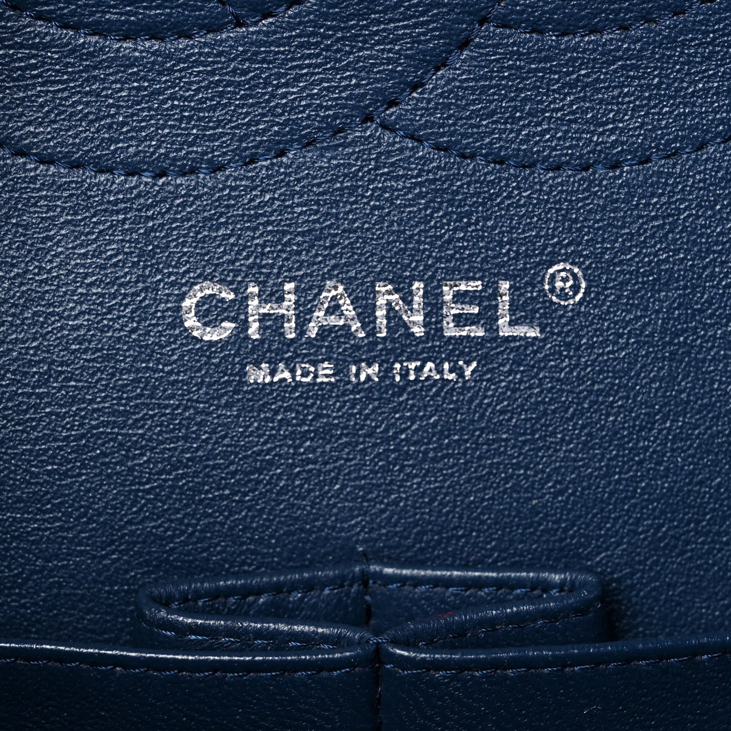 Patent Quilted Jumbo Double Flap Navy