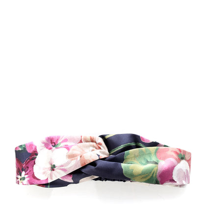Gucci Silk Blooms Print Duchesse Headband Navy 2 of 5