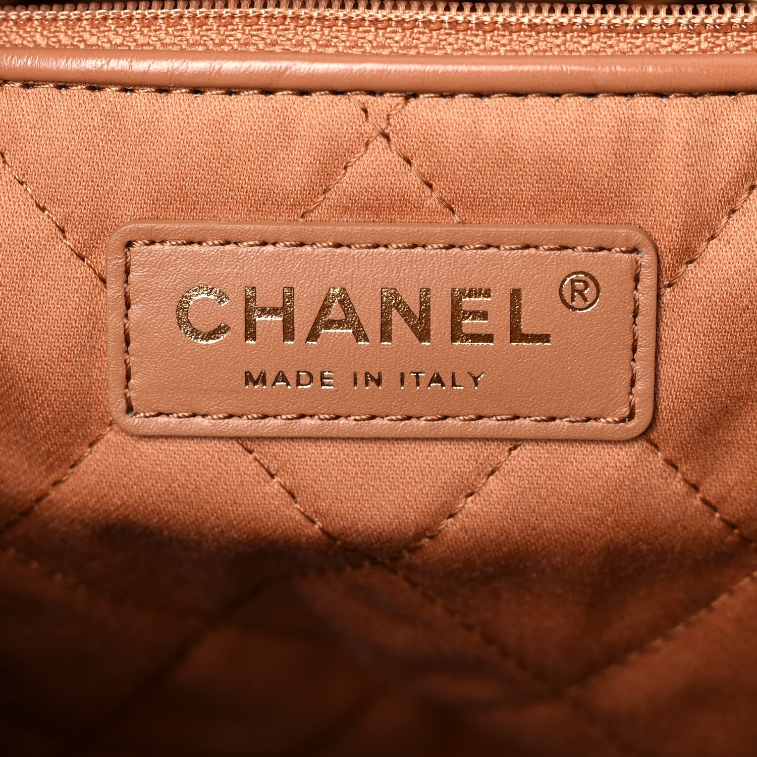 Chanel Shiny Calfskin Quilted Chanel 22 Camel 6 of 10