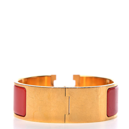 Hermes Enamel Wide Clic Clac H Bracelet PM Red 3 of 5