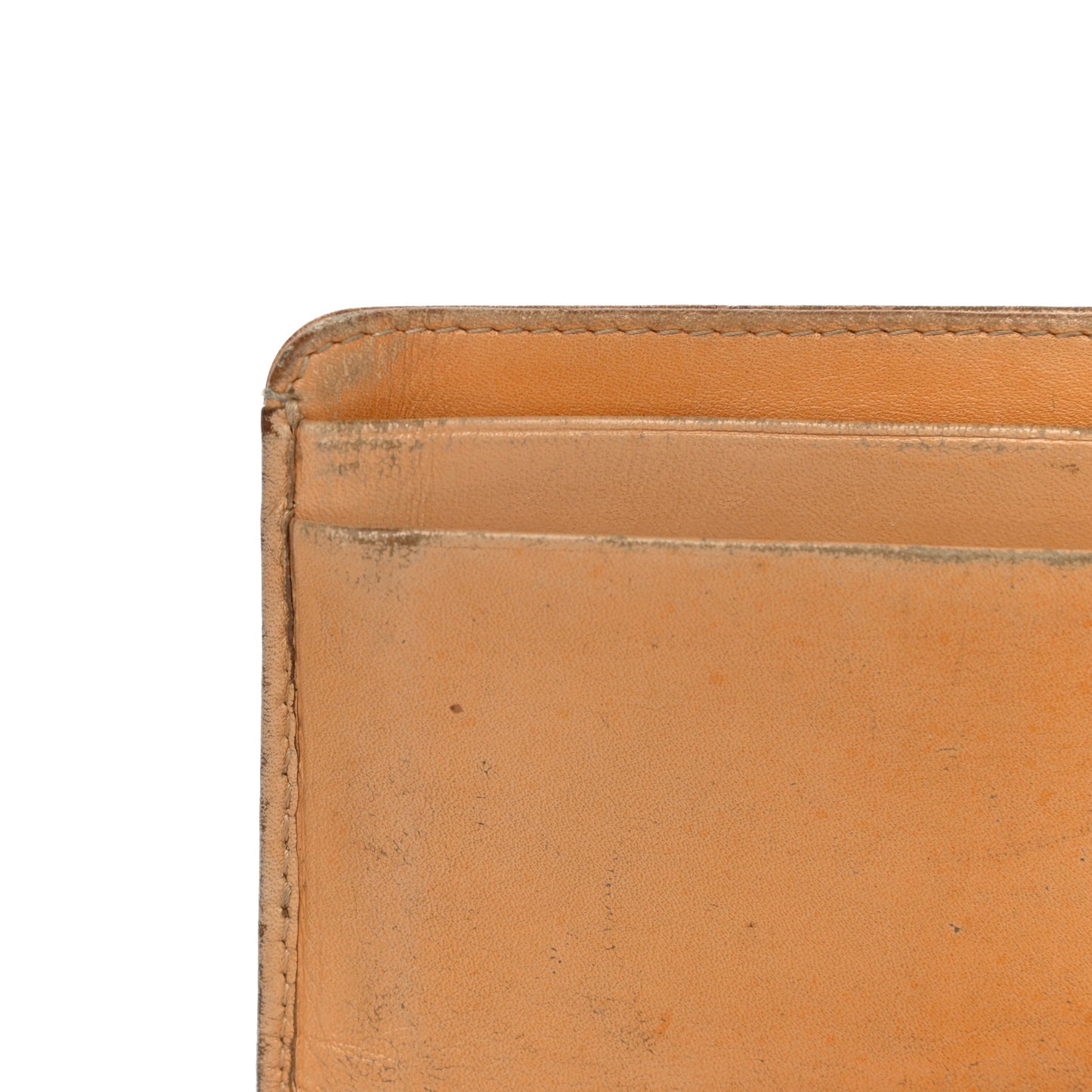 Calfskin Quilted Cambon Card Holder Beige Black