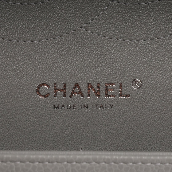 Caviar Jumbo Double Flap Grey