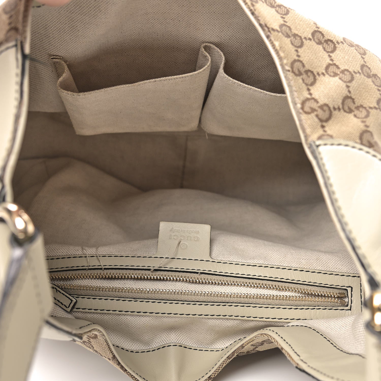 Gucci Monogram Margaux Calfskin Medium Emily Hobo Beige Ebony Mystic White 5 of 12