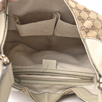 Gucci Monogram Margaux Calfskin Medium Emily Hobo Beige Ebony Mystic White 5 of 12