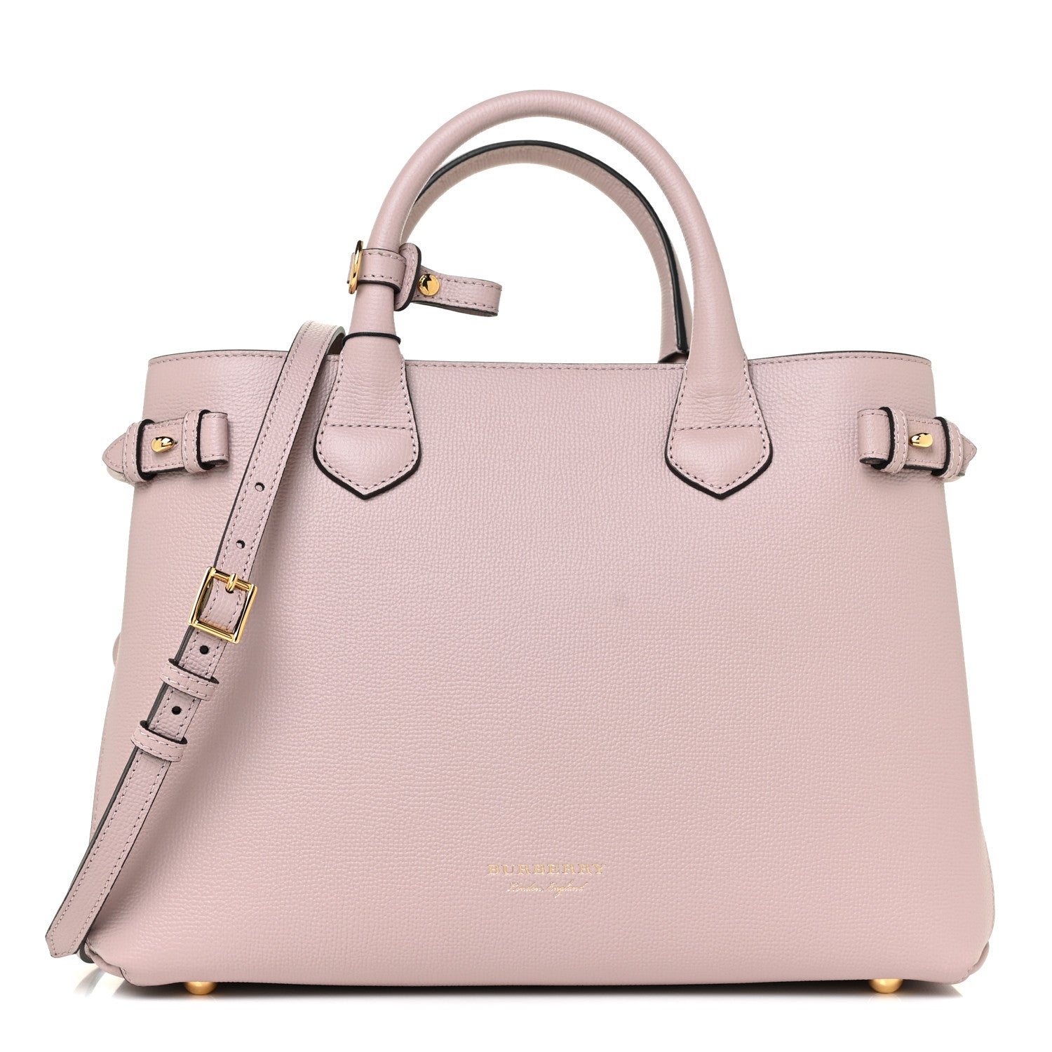 Burberry Derby Calfskin House Check Medium Banner Tote Pale Orchid 1 of 11