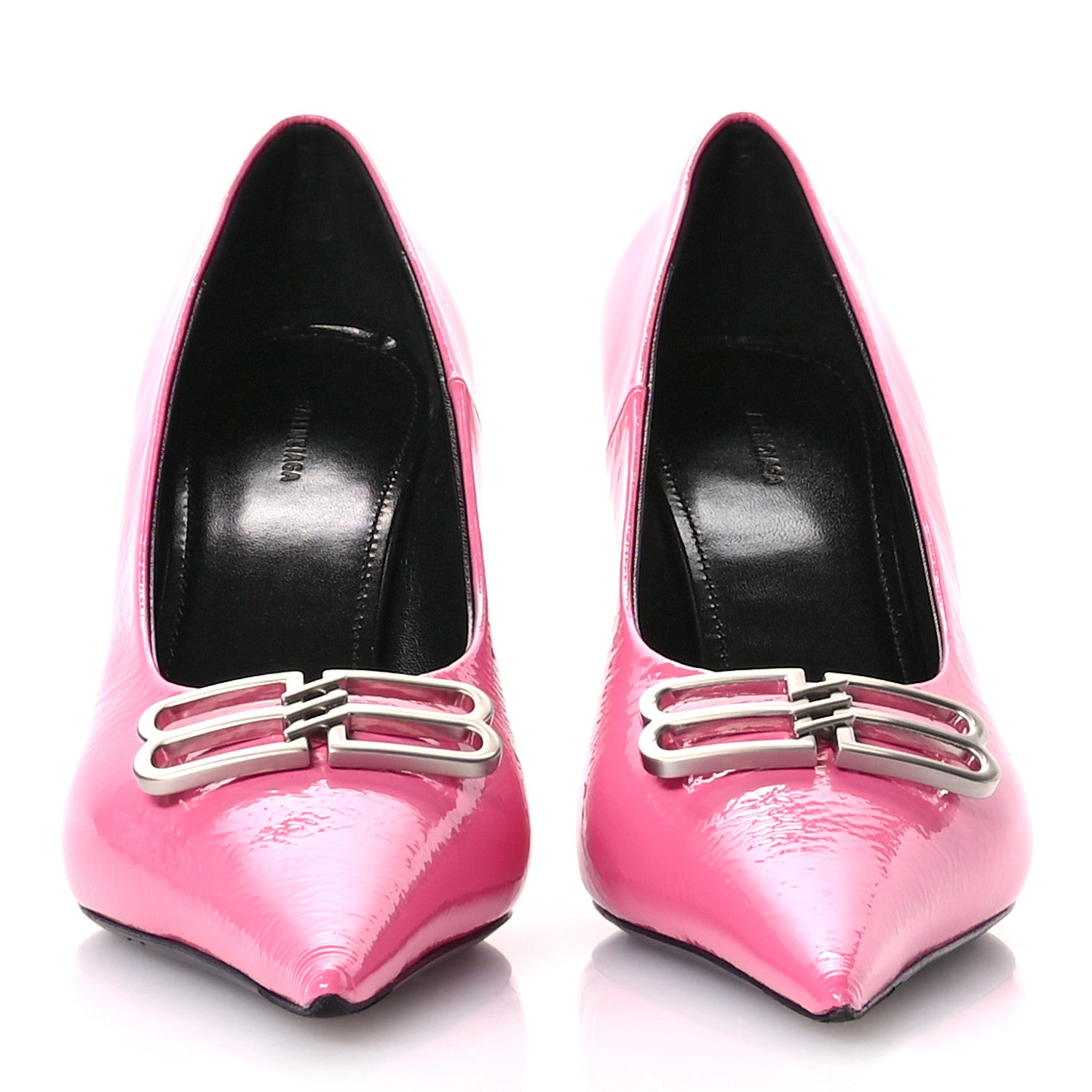 Balenciaga Shiny Calfskin BB Square Knife 80mm Pumps 37 Sweet Pink 3 of 9