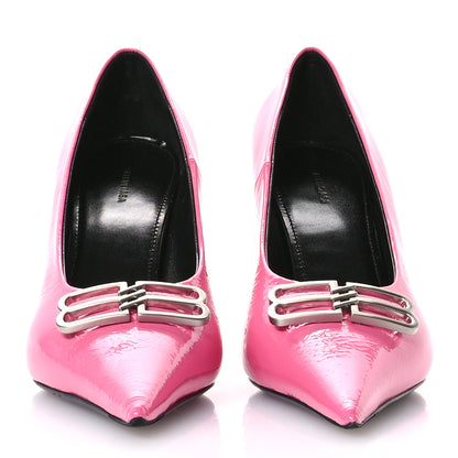 Balenciaga Shiny Calfskin BB Square Knife 80mm Pumps 37 Sweet Pink 3 of 9