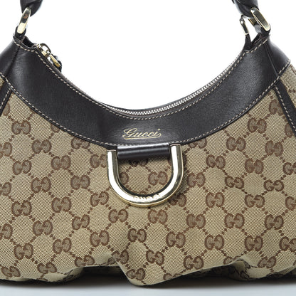 Gucci Monogram Medium D Gold Ring Hobo Dark Brown 8 of 12