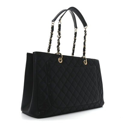 Chanel Caviar Quilted XL Grand Shopping Tote GST Black 3 of 10