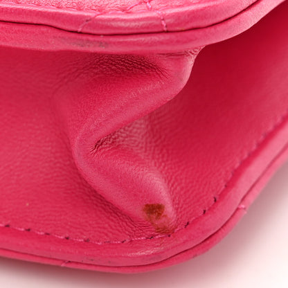 Chanel Lambskin Quilted Wallet On Chain WOC Pink 10 of 11