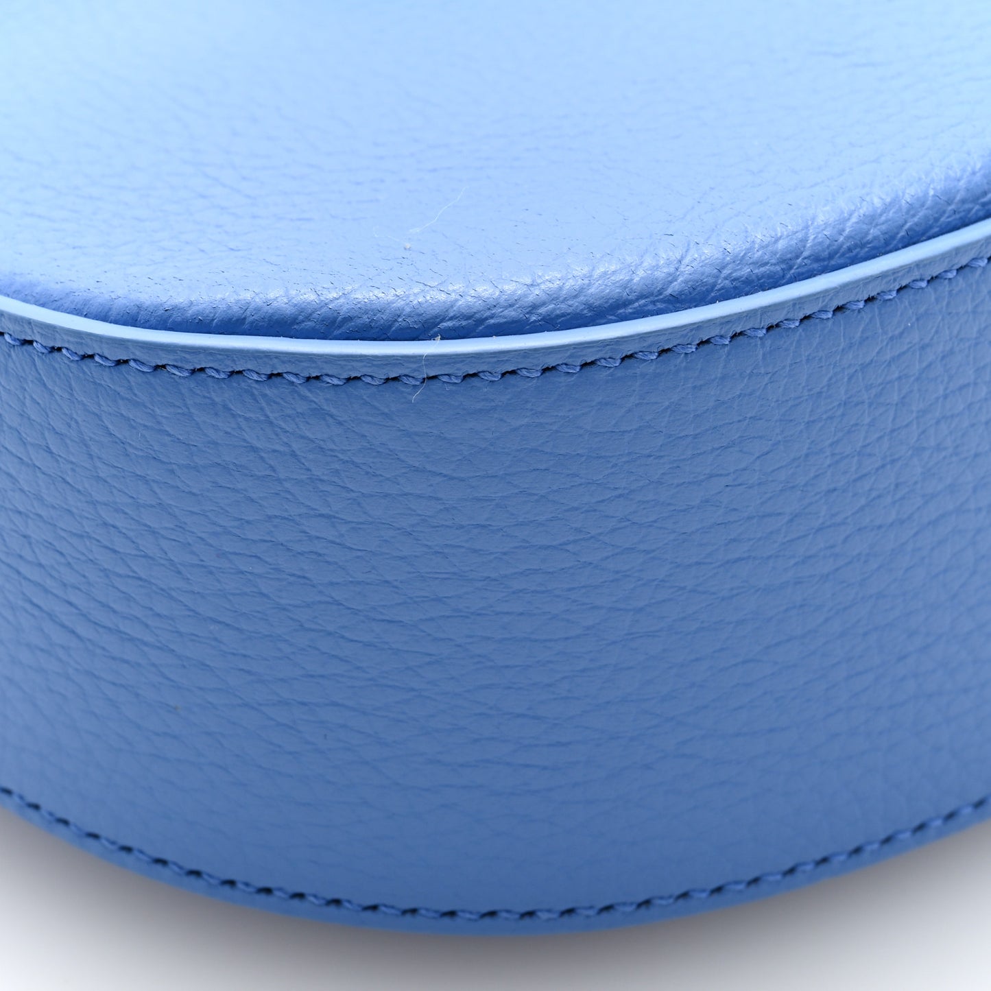 Pebbled Calfskin Mini Double Gancini Shoulder Bag Bluette