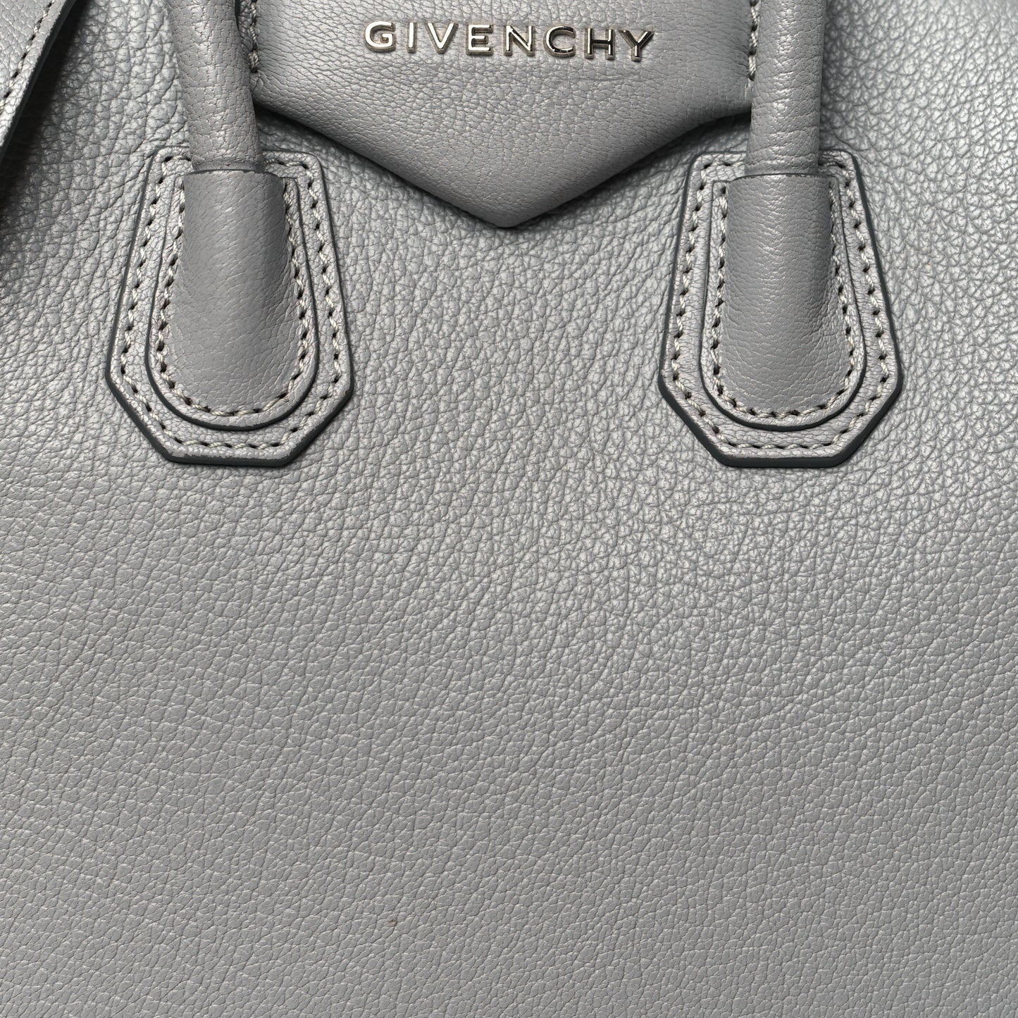 Sugar Goatskin Mini Antigona Pearl Grey