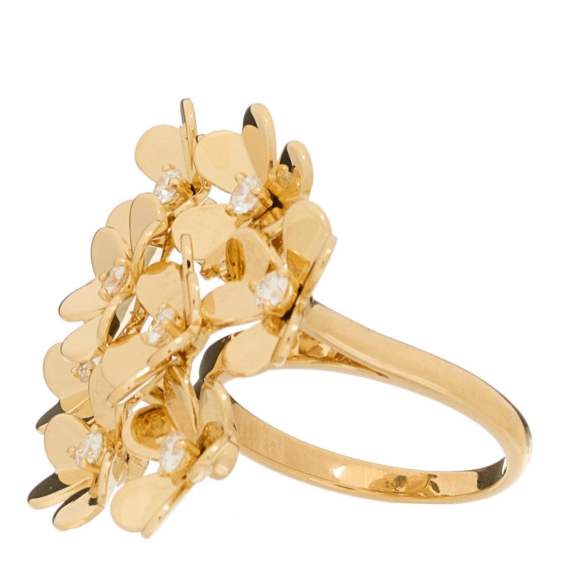 Van Cleef & Arpels 18K Yellow Gold Diamond Frivole 8 Flowers Ring 55 7.25 3 of 6