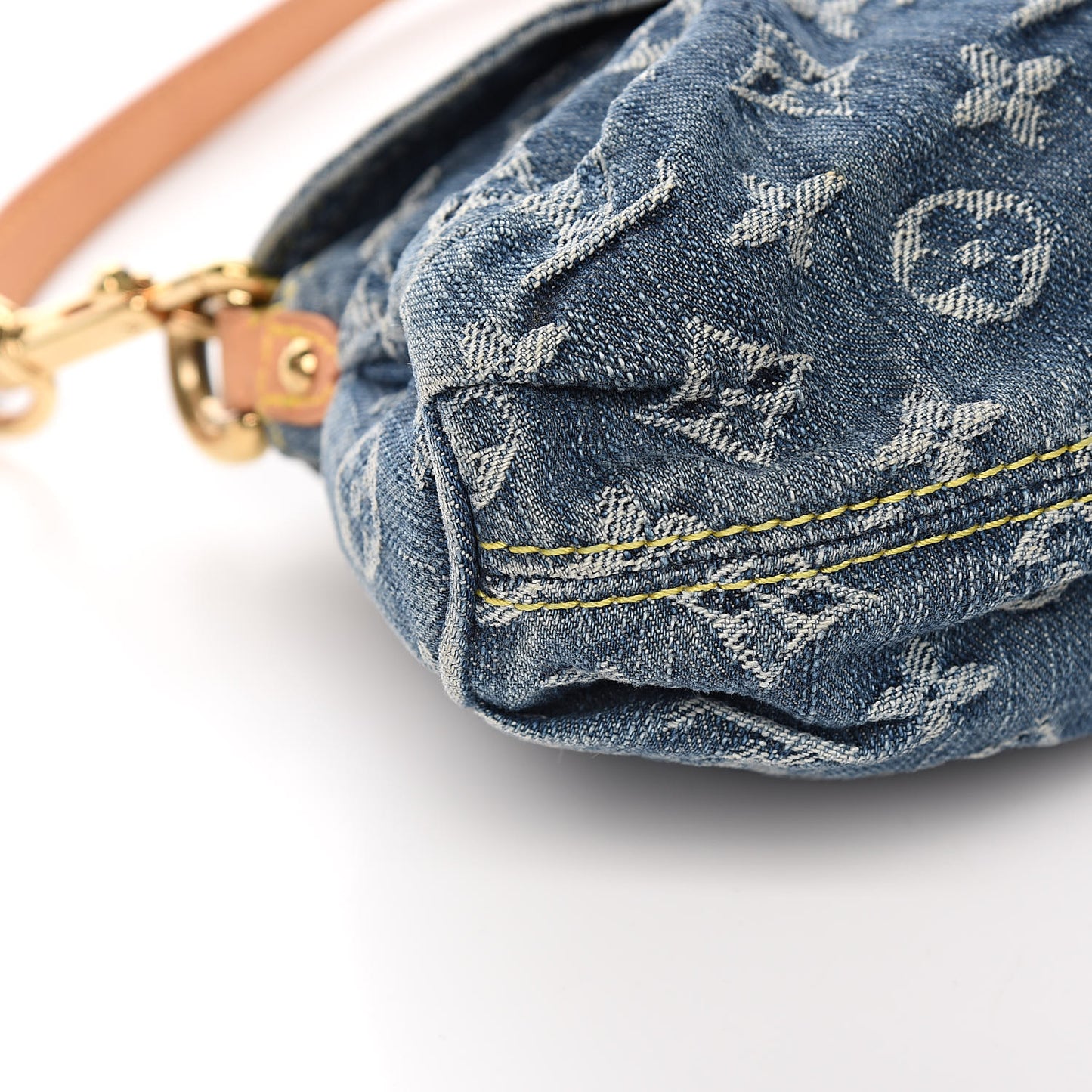 Monogram Denim Mini Pleaty Blue