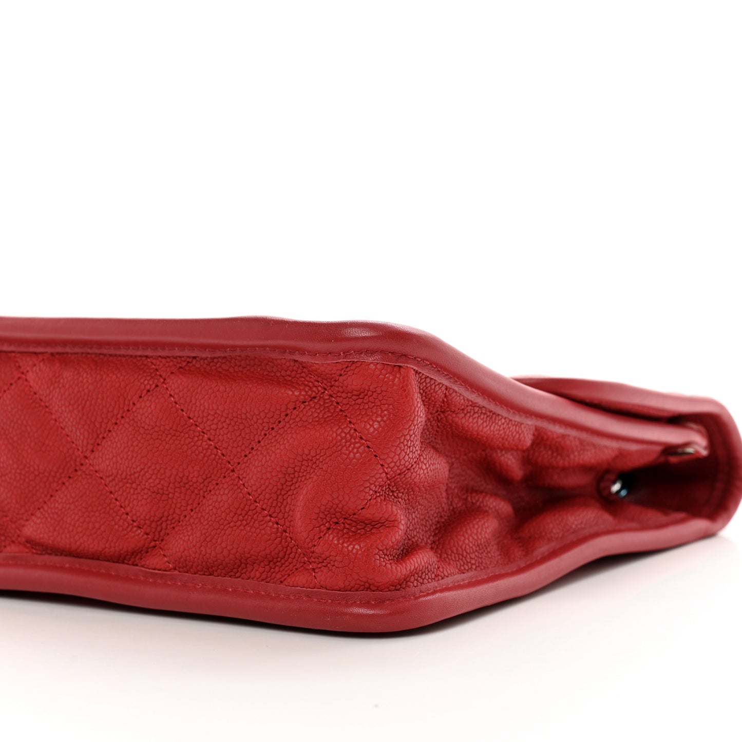 Caviar Quilted Large French Riviera Flap Red