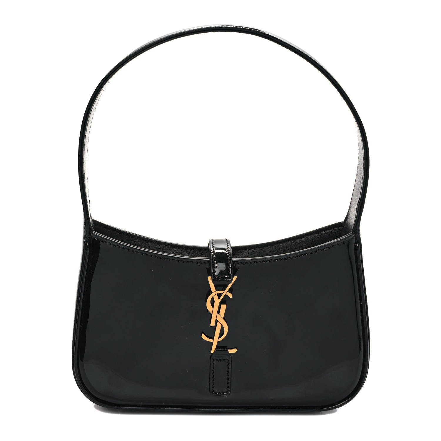 Saint Laurent Patent Calfskin Le 5 A 7 Mini Hobo Black 1 of 8