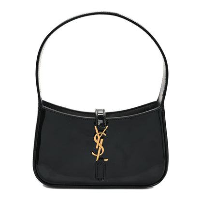 Saint Laurent Patent Calfskin Le 5 A 7 Mini Hobo Black 1 of 8