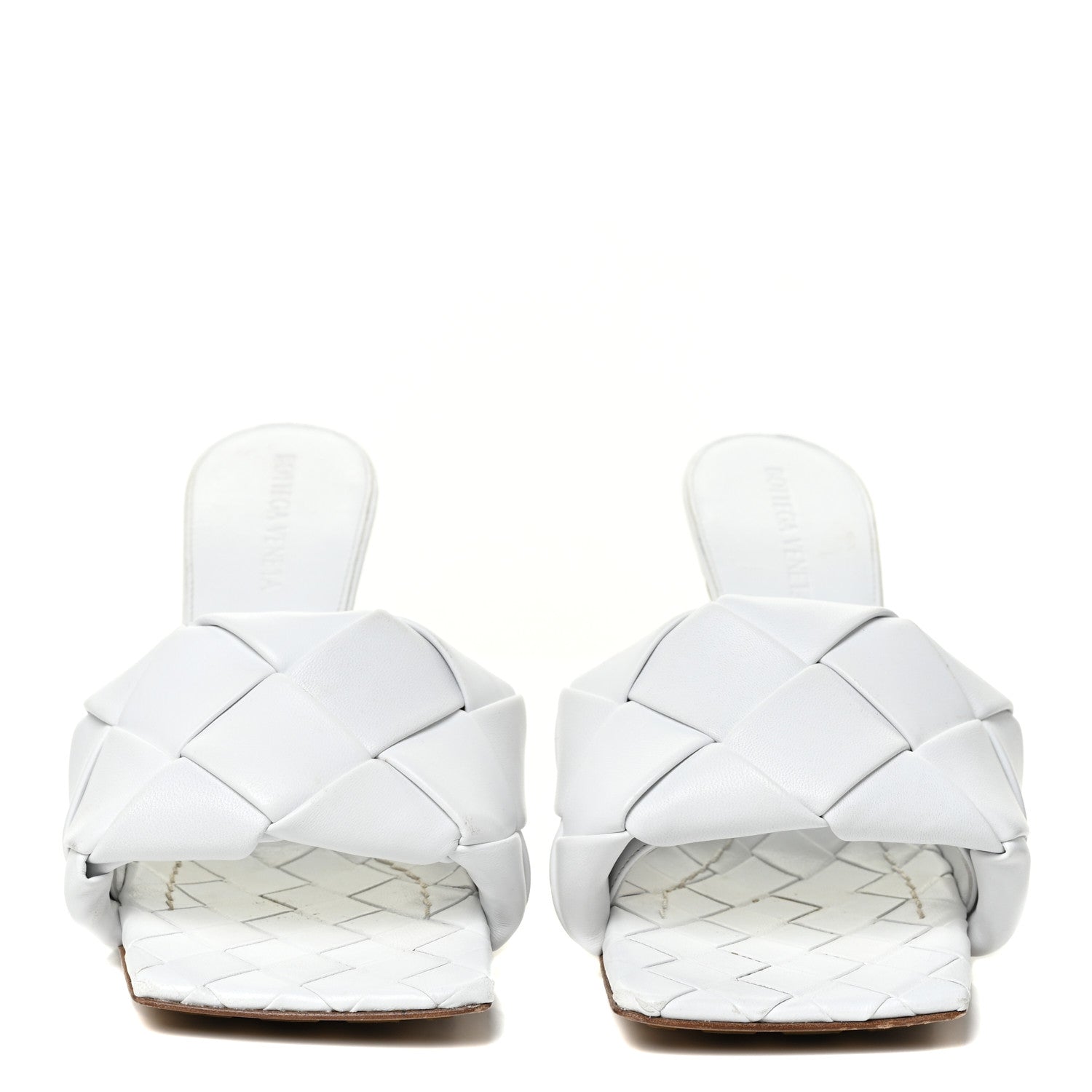 Bottega Veneta Nappa Maxi Intrecciato Lido Mule Sandals 37 Optic White 2 of 15