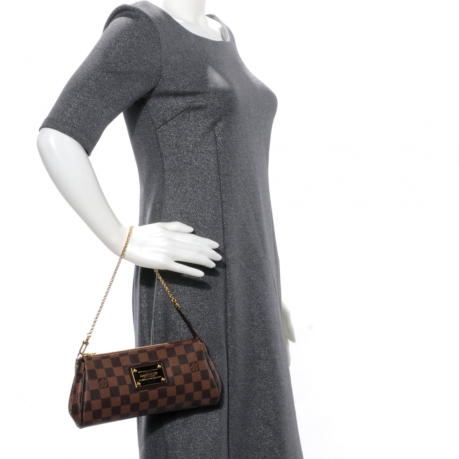 Louis Vuitton Damier Ebene Eva Clutch 2 of 10