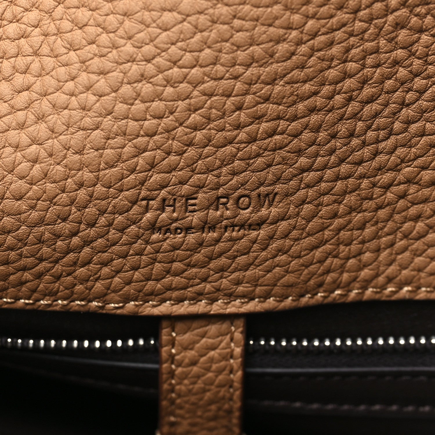 The Row Grained Calfskin Margaux Shoulder 12 Sandpit 6 of 9