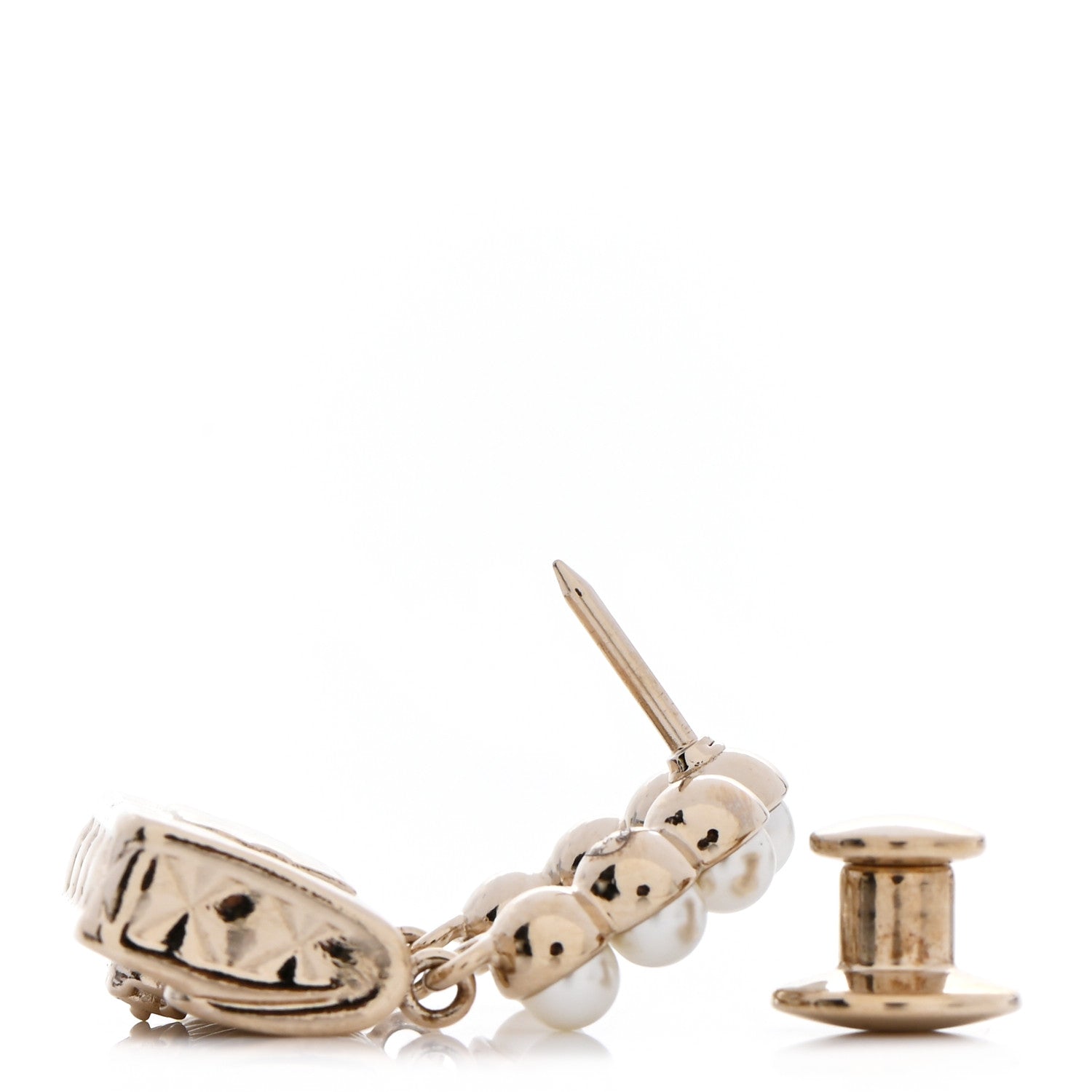 Chanel Pearl Quilted Flap Brooch Gold 6 of 7