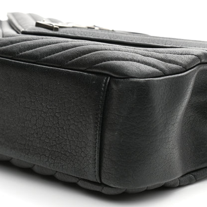 Saint Laurent Sheepskin Matelasse Chevron Monogram Large College Satchel Black 11 of 12