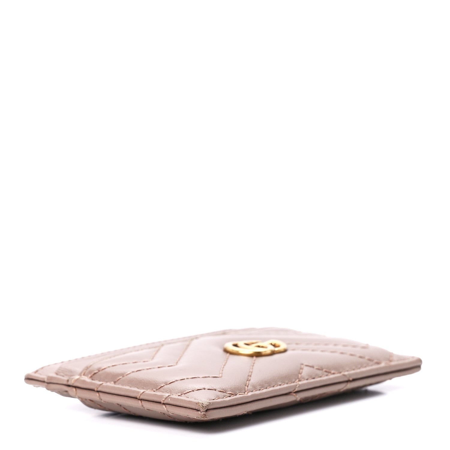Gucci Calfskin Matelasse GG Marmont Card Holder Porcelain Rose 4 of 11