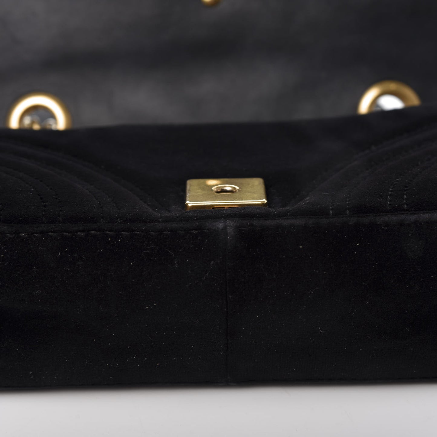 Velvet Matelasse Mini GG Marmont Shoulder Bag Black