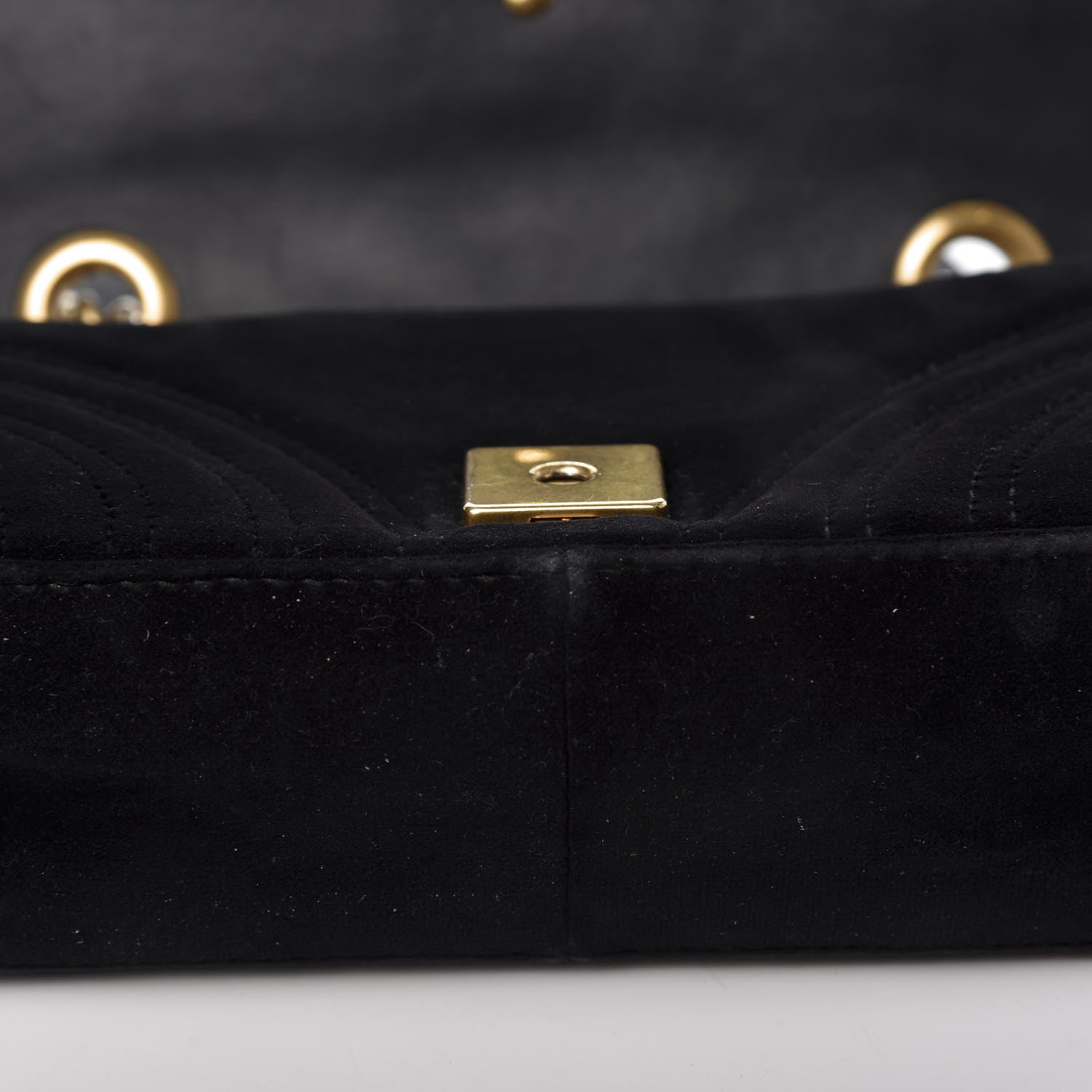 Gucci Velvet Matelasse Mini GG Marmont Shoulder Bag Black 16 of 19