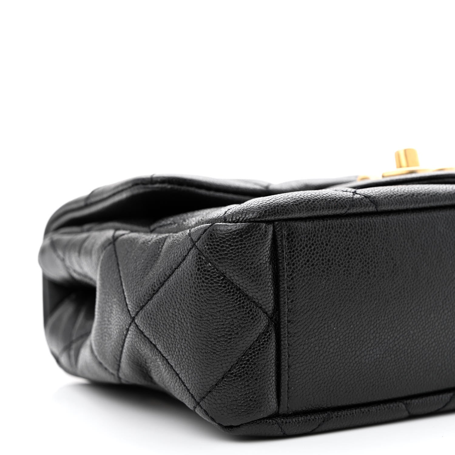 Chanel Shiny Caviar Quilted Mini Top Handle Flap Black 9 of 11