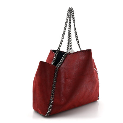 Stella McCartney Shaggy Deer Falabella Reversible Tote Red Navy 6 of 16
