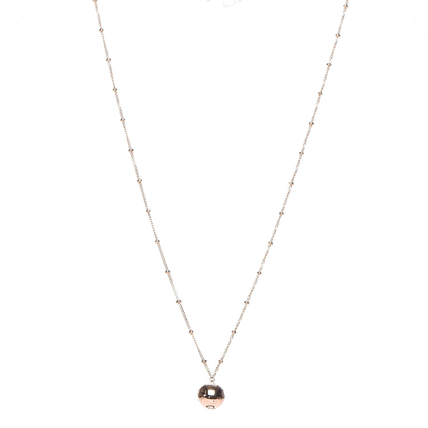 Gucci 18K Rose Gold Guccissima Pedant Necklace 1 of 5