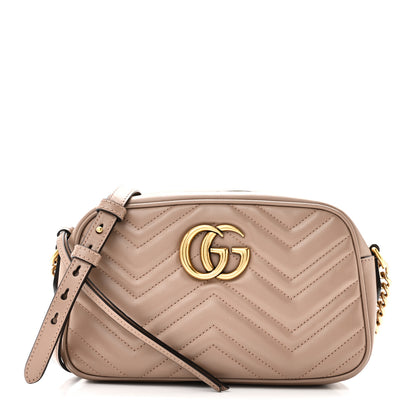Gucci Calfskin Matelasse Small GG Marmont Chain Shoulder Bag Porcelain Rose 1 of 11