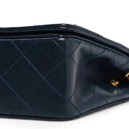 Chanel Lambskin Quilted Small Single Flap Navy Navy 10 of 12