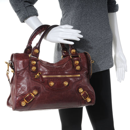 Balenciaga Agneau Giant 21 Gold Hardware City Black Cherry 2 of 7