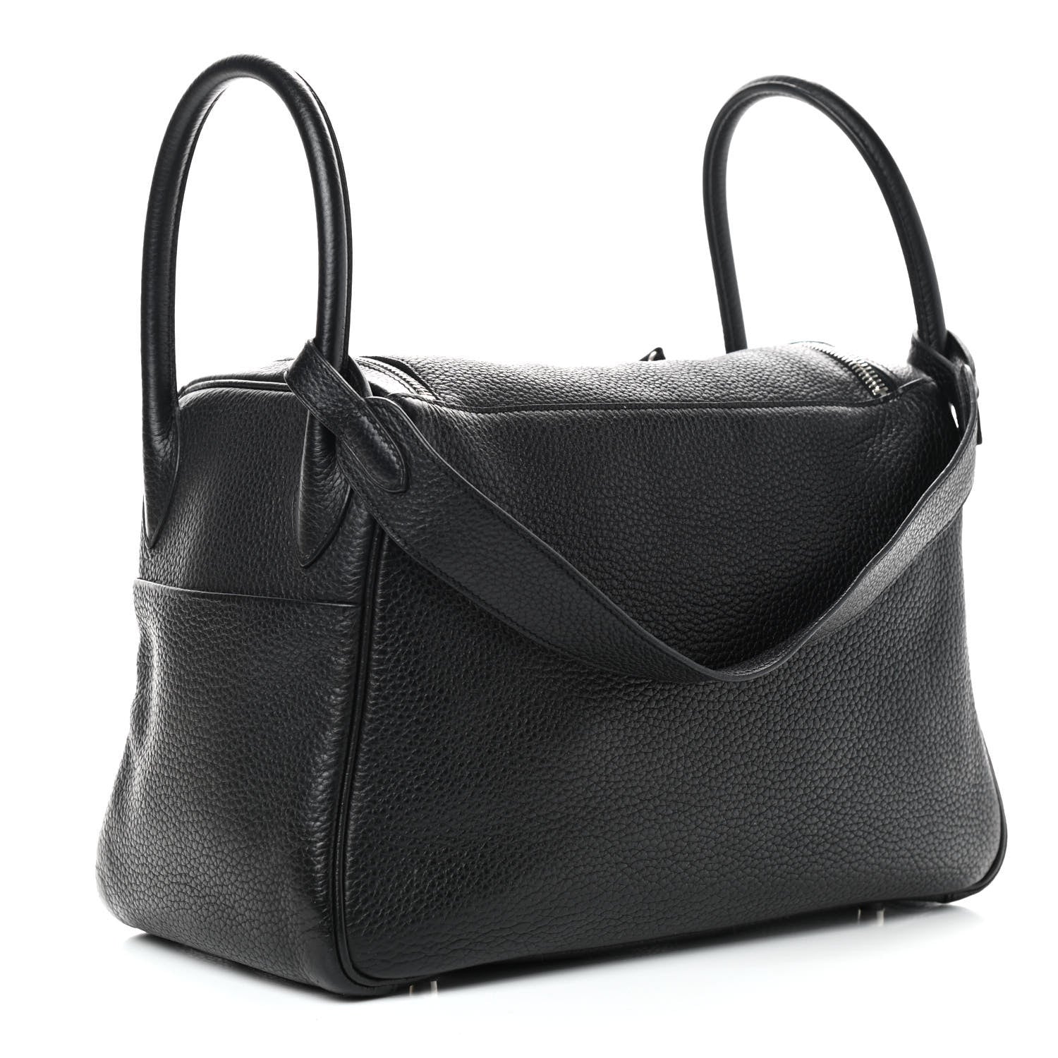 Hermes Taurillon Clemence Lindy 30 Black 3 of 9