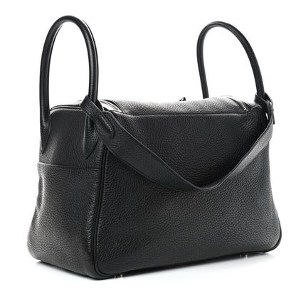 Hermes Taurillon Clemence Lindy 30 Black 3 of 9