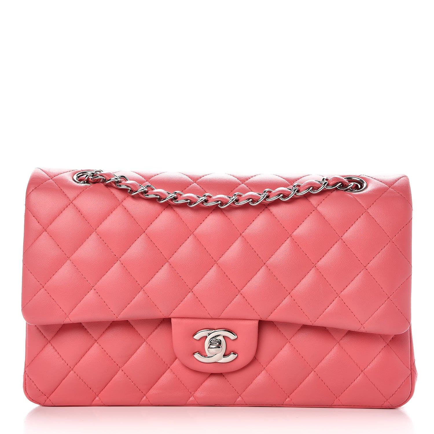 Chanel Lambskin Quilted Medium Double Flap Pink 1 of 9