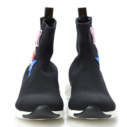 Louis Vuitton Stretch Fabric LV Black Heart Sock Sneaker 38.5 Black 2 of 9