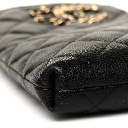 Chanel Caviar Quilted French New Wave Phone Holder With Chain Black 9 of 11