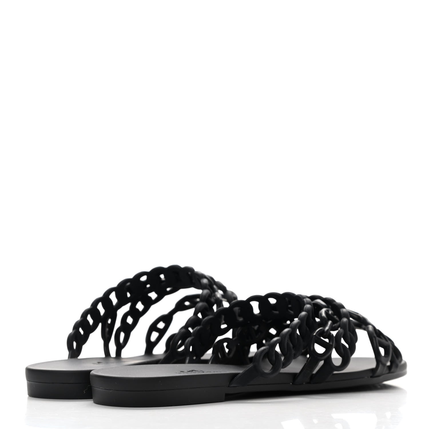 Hermes Rubber Chaine d'Ancre Nude Sandals 36 Black 4 of 8