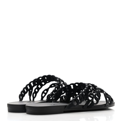 Hermes Rubber Chaine d'Ancre Nude Sandals 36 Black 4 of 8