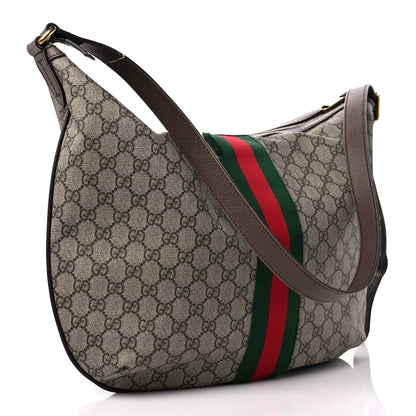 Gucci GG Supreme Monogram Web Ophidia Half Moon Hobo Brown 3 of 19