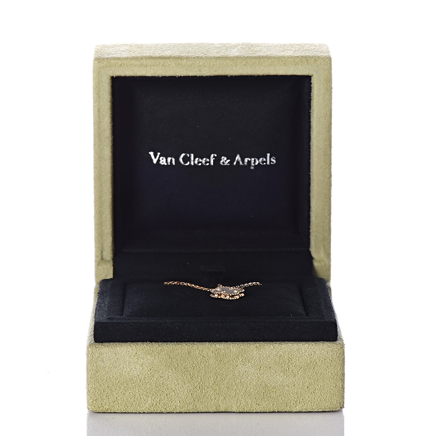 Van Cleef & Arpels 18K Yellow Gold Mother of Pearl Sweet Alhambra Pendant Necklace 8 of 8