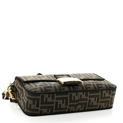 Fendi Fabric Jacquard FF 1974 Medium Baguette Tobacco Moro Black 4 of 10