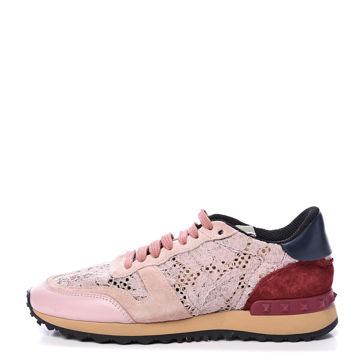 Macrame Lace Suede Womens Rockrunner Sneakers 36 Water Rose Multicolor